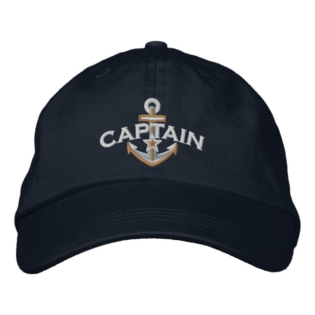 Casquette Brodée Captain Nautical Star Anchor Embroidery (Devant)