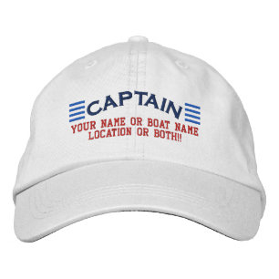 Casquette Brodée CAPTAIN Stripes Personnalisable Votre nom Bateau L