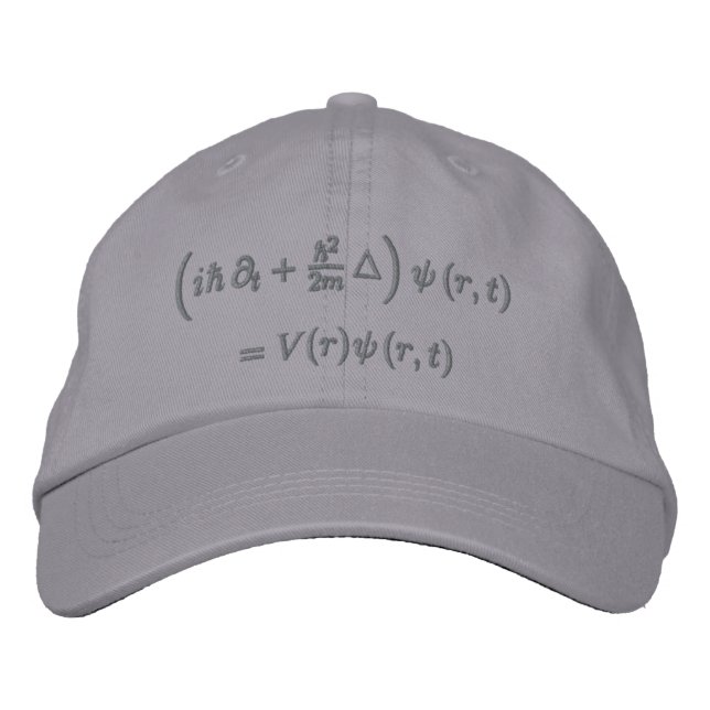 Casquette Brodée Casquette, équation Schrodinger, gris foncé (Devant)