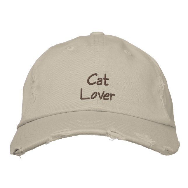 Casquette Brodée Cat Lover Embroidered Baseball Cap / Hat (Devant)