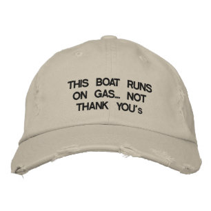 Casquette Brodée Ce bateau fonctionne à gaz... Pas "Merci"