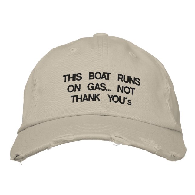 Casquette Brodée Ce bateau fonctionne à gaz... Pas "Merci" (Devant)