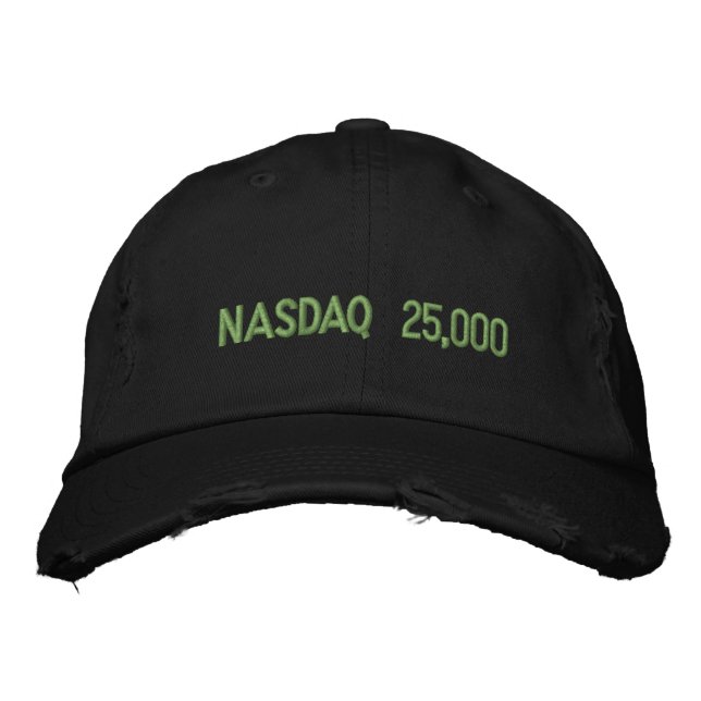 Casquette Brodée Célébration du NASDAQ 25000 en Bourse (Devant)