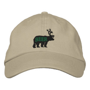 Casquette Brodée Cerfs communs d'ours ou déclaration brodée de