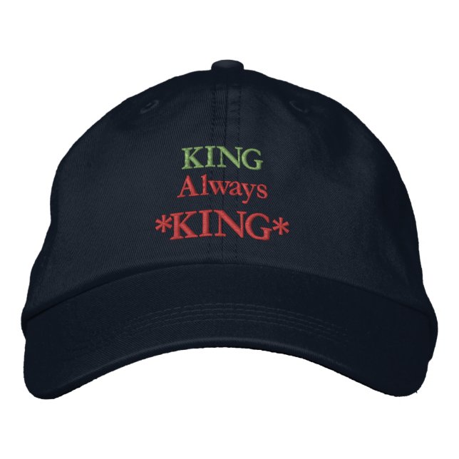 Casquette Brodée Chapeau avec citations motivantes imprimées KING A (Devant)