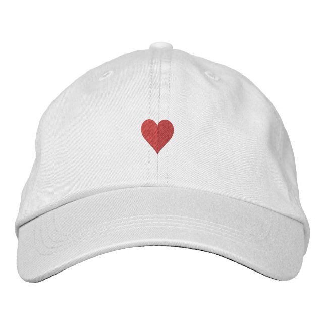Casquette Brodée Chapeau brodé de coeurs (Devant)