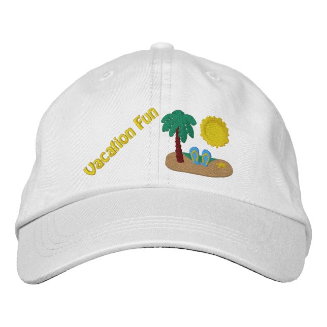 Casquette Brodée Chapeau brodé de plage de vacances (Devant)