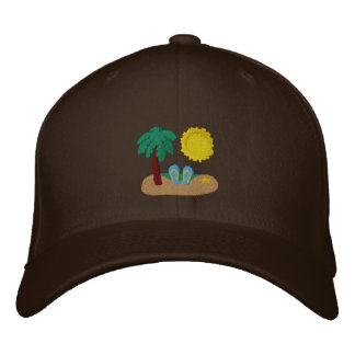 Casquette Brodée Chapeau brodé scène de plage