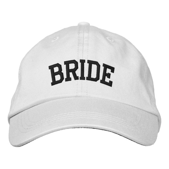 Casquette Brodée Chapeau de Mariée Noir Broderie Chapeau de Bachelo (Devant)