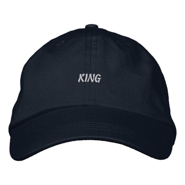 Casquette Brodée Chapeau Navy-KING pour hommes, ajustement parfait  (Devant)