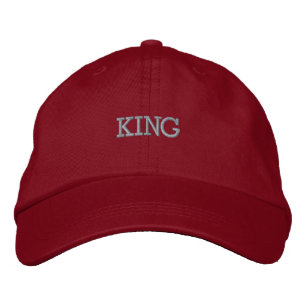 Casquette Brodée Chapeaux avec texte KING brodé de couleur rouge