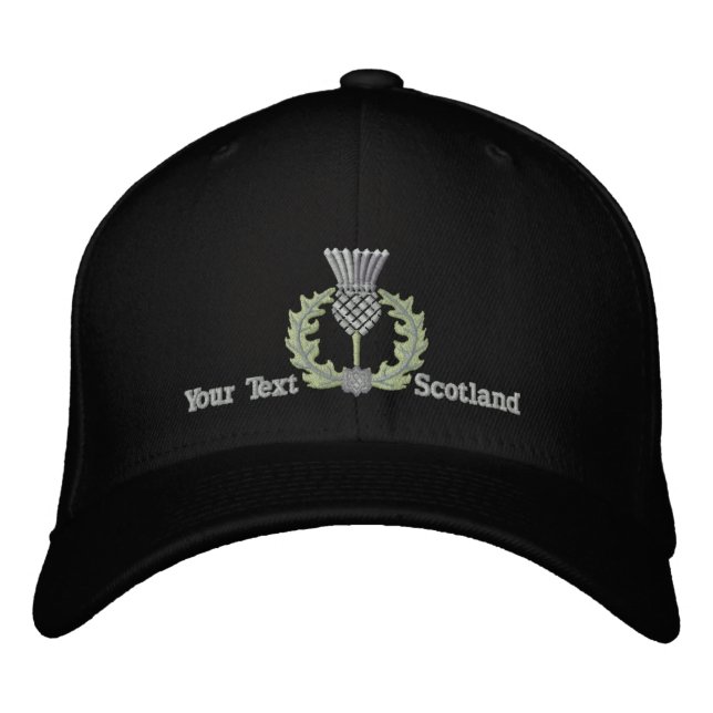 Casquette Brodée Chardon écossais personnalisé Ecosse en argent (Devant)