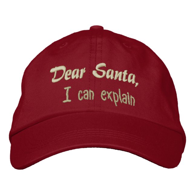 Casquette Brodée Cher Père Noël, je peux vous expliquer (Devant)