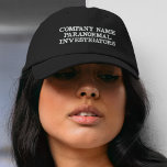 Casquette Brodée Chercheur paranormal personnalisé Nom de l'entrepr<br><div class="desc">Ajoutez le nom de votre entreprise à ce casquette Paranormal personnalisé. Il vous suffit de modifier la zone de texte de la section personnalisée avec le nom de votre société pour créer votre propre casquette d'entreprise d'enquêteur paranormal. Ce casquette entièrement personnalisable est un excellent moyen de promouvoir et de promouvoir...</div>