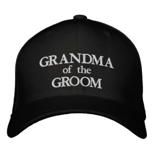 Casquette Brodée Chic grand-mère de la chambre noir et blanc mariag