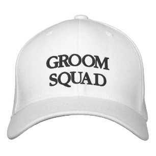 Casquette Brodée Chic Groom Squad noir et blanc mariage