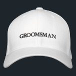 Casquette Brodée Chic Groomsman noir et blanc mariage<br><div class="desc">Chic Groomsman noir et blanc mariage brodé Casquette de baseball Disponible en plusieurs couleurs et options</div>