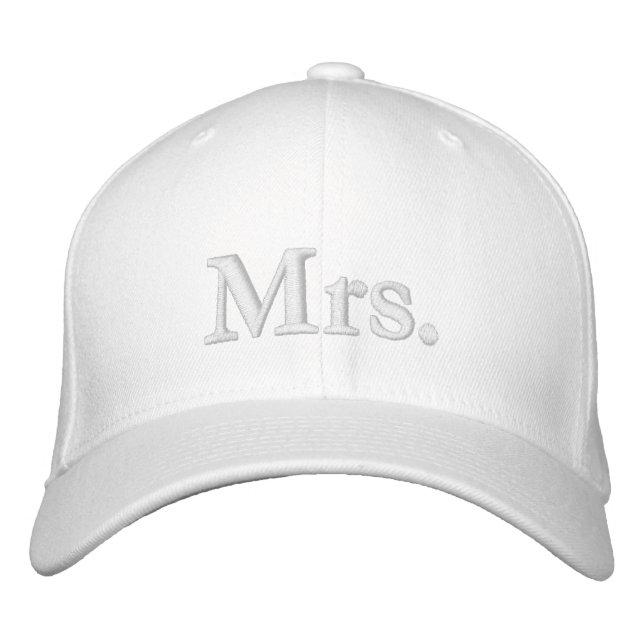 Casquette Brodée Chic Mme blush rose blanc (Devant)