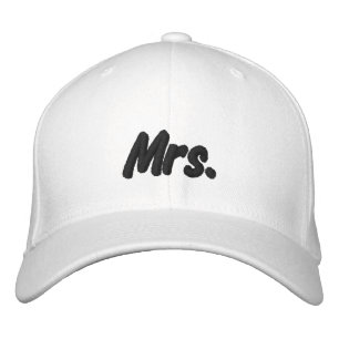 Casquette Brodée Chic Mrs noir et blanc mignon