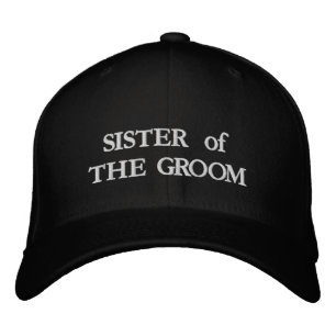 Casquette Brodée Chic Soeur de la chambre noir et blanc mariage