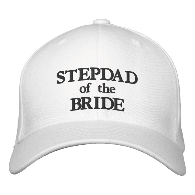 Casquette Brodée Chic Stepdad de la mariée noir et blanc mariage (Devant)