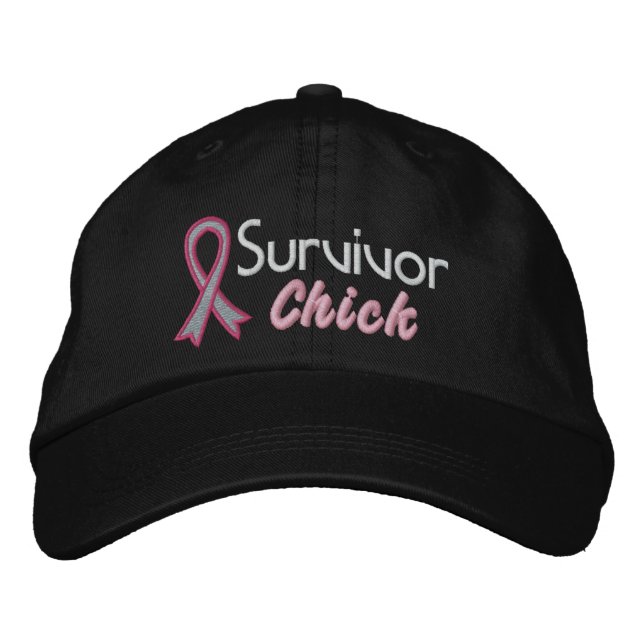Casquette Brodée Chick survivant - Cancer du sein (Devant)