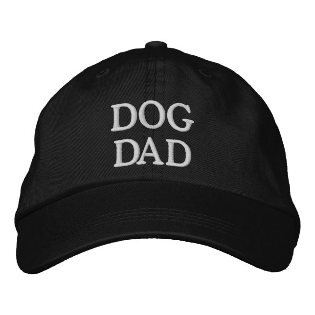 Casquette Brodée Chien papa noir & blanc coutume simple élégant (Devant)