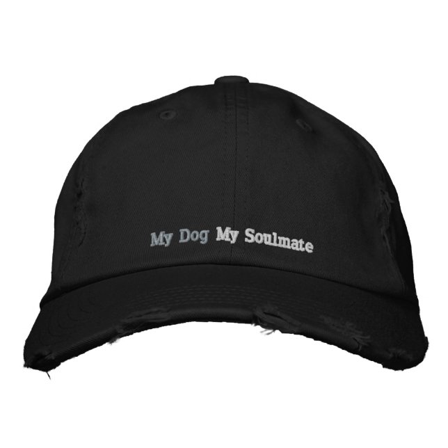 Casquette Brodée Citation de chien d'âme mignonne Rustique noir ros (Devant)