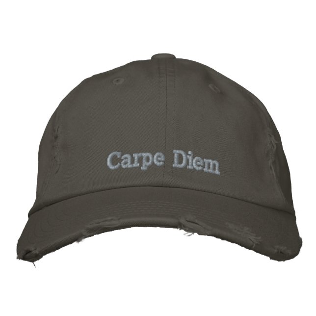 Casquette Brodée Citation Motivationnelle Carpe Diem Rose Rustique  (Devant)
