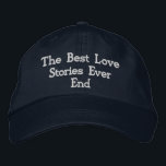 Casquette Brodée Citation romantique "Les meilleures histoires d'am<br><div class="desc">Ce casquette en coton de marine présente la citation romantique "Les meilleures histoires d'amour ne s'arrêtent jamais", élégamment brodée pour capturer son sentiment intemporel. La sangle réglable assure un ajustement confortable pour toutes les tailles, ce qui en fait un choix polyvalent. Conçu à partir d'un coton durable, ce casquette allie...</div>