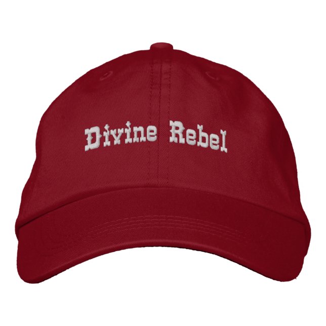 Casquette Brodée Citation spirituelle Divine Rebel Rouge (Devant)