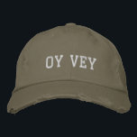 Casquette Brodée Citation yiddish amusante de Oy Vey dans Blush<br><div class="desc">Simple citation d'humour juif en yiddish Oy Vey en taupe et roux.</div>