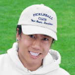 Casquette Brodée Club d'équipe de basket-ball personnalisé, nom du<br><div class="desc">Le casquette idéal pour les amateurs de pickleball. Ajoutez votre club, le nom de l'équipe, l'emplacement ou la date de la ville ou de la ville, le nom du tournoi, etc. pour créer un casquette de pickleball de qualité. Idéal pour les matchs d'équipe ou les tournois - ou même un...</div>