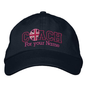 Casquette Brodée Coach personnel rose avec votre nom