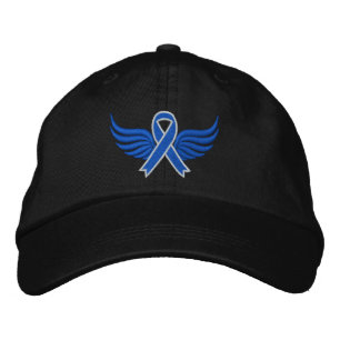Casquette Brodée Colon Cancer Blue Ribbon Wings