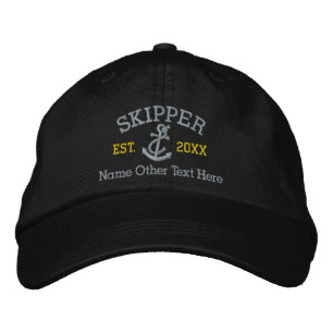 Casquette Brodée Commandant Avec Ancre Personnalisé