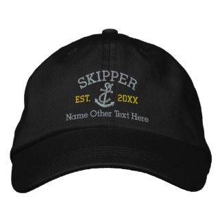 Casquette Brodée Commandant Avec Ancre Personnalisé
