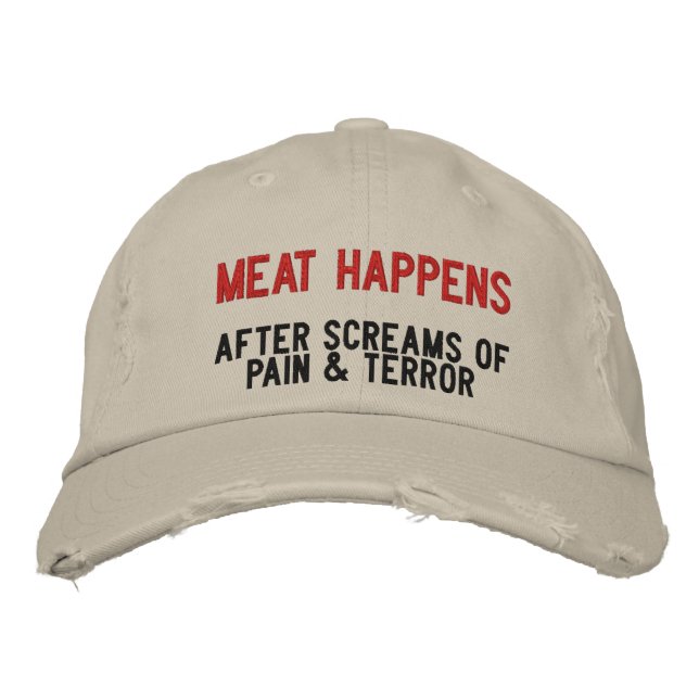 Casquette Brodée Comment la viande se passe (Devant)