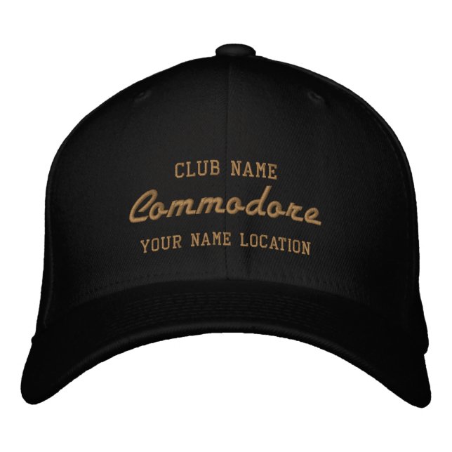 Casquette Brodée Commodore Yacht Club Personalizable Cap (Devant)