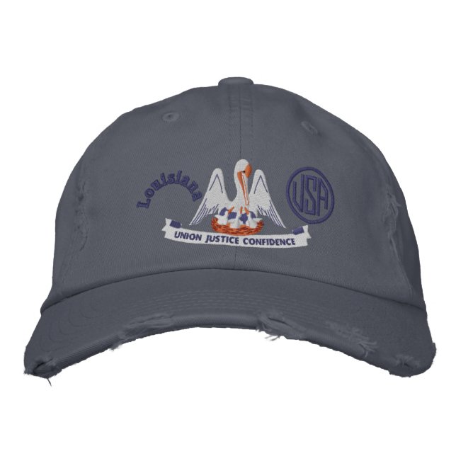 Casquette Brodée Conception de drapeau d'état de la Louisiane (Devant)