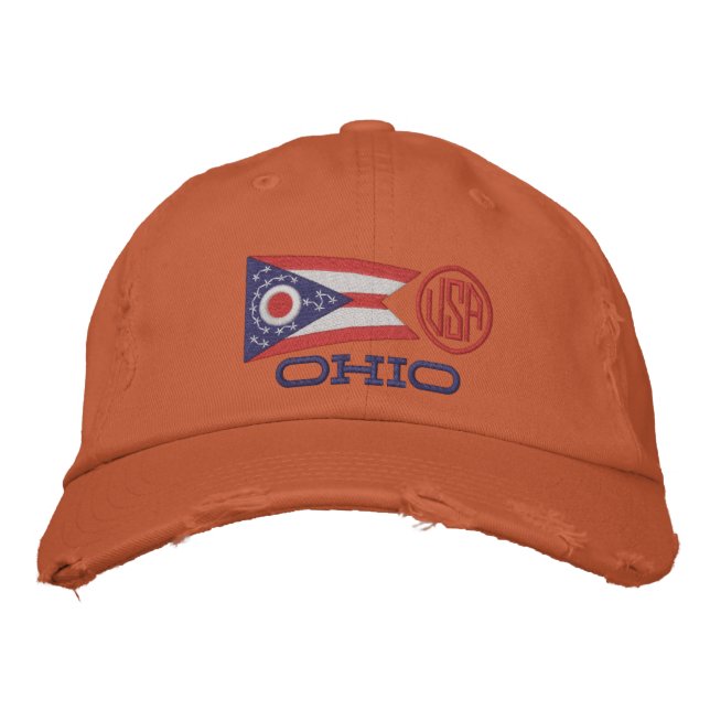 Casquette Brodée Conception de drapeau d'état de l'Ohio (Devant)
