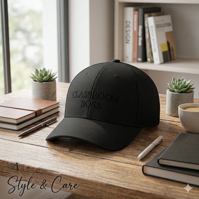 Casquette Brodée Conception Moderne Texte BOSS DE CLASSE Propre (CLASSROOM BOSS Text Mark Clean Modern Design Embroidered Baseball Cap)