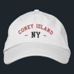 Casquette Brodée CONEY ISLAND NY Preppy Rouge noir sur blanc<br><div class="desc">Preppy CONEY ISLAND NY Brodé en rouge et noir sur casquette en coton blanc. Les couleurs de broderie sont personnalisables à d'autres choix de couleurs en cliquant sur le bouton "Modifier la conception". Vous pouvez également choisir la couleur du casquette sur la page principale de l'article.</div>
