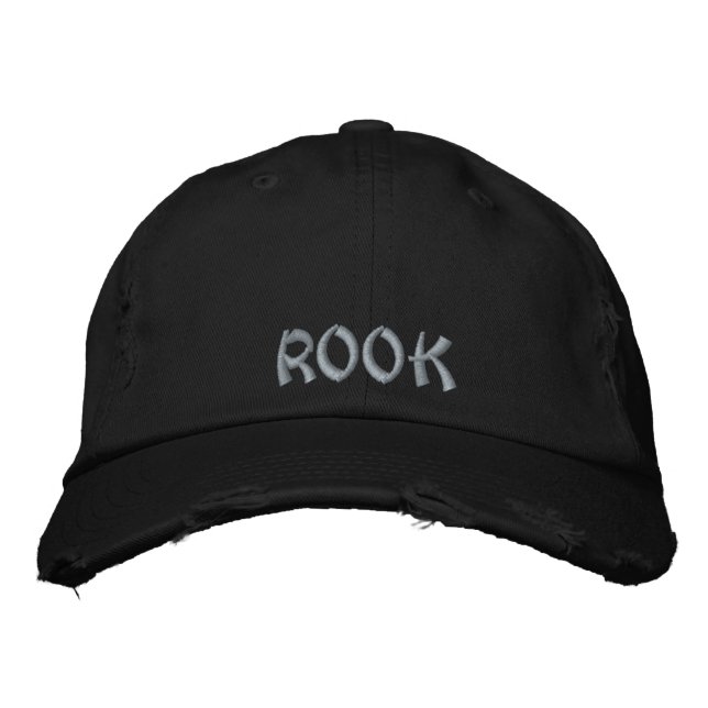 Casquette Brodée Cool Rook Oiseau sauvage Rustique Black Gold Vinta (Devant)
