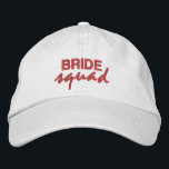 Casquette Brodée Cortège de mariée fun nouveauté rose scénario ente<br><div class="desc">Célébrez dans le style avec ce casquette de baseball brodée personnalisée "BRIDE squad" rose. Tout le texte et les couleurs sont modifiables pour s'adapter à votre thème de mariage et à vos couleurs. Parfait pour tout le monde dans votre cortège de mariée. Associez-le au t-shirt à motif rose et aux...</div>