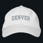 Casquette Brodée Coton blanc DENVER<br><div class="desc">Casquette en coton blanc DENVER. Fait un cadeau merveilleux pour quiconque aime le Colorado! Si vous préférez avoir votre texte personnel, il vous suffit de cliquer sur le bouton "Personnaliser ce modèle" pour entrer votre choix de texte personnalisé. La broderie est également personnalisable à d'autres choix de couleurs en sélectionnant...</div>