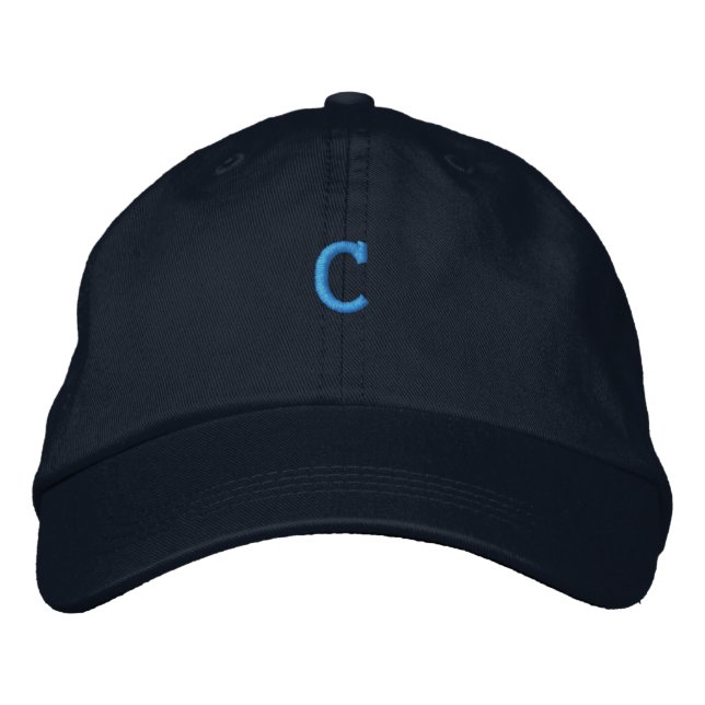 Casquette Brodée Coton C - Lettre initiale Monogramme Beau-Chapeau  (Devant)