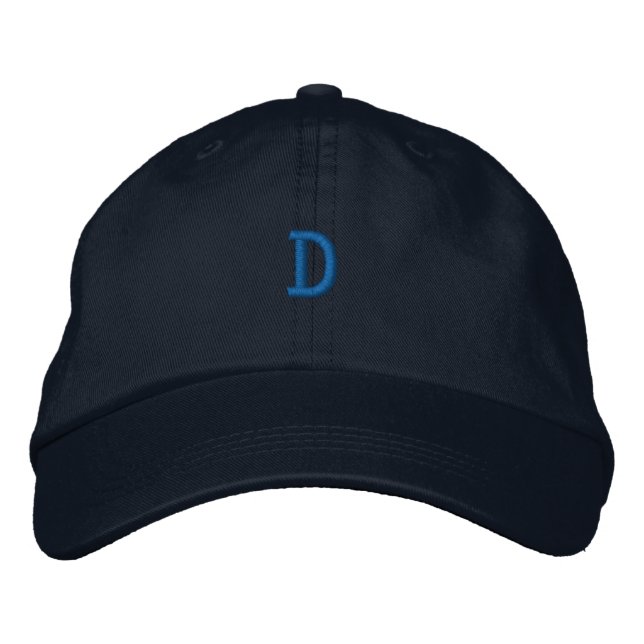 Casquette Brodée Coton Initial D -Lettre Monogramme Beau-Chapeau (Devant)