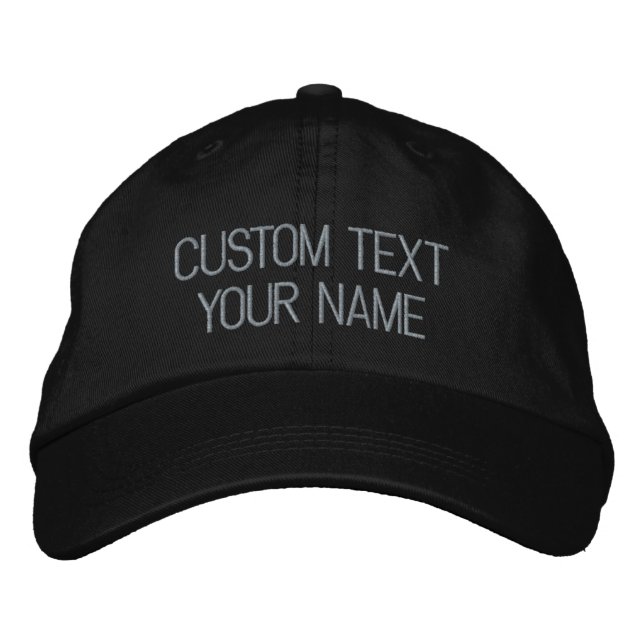 Casquette Brodée Couleurs de police de nom de texte personnalisé Ca (Devant)