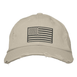 Casquette Brodée Couleurs tamisées Drapeau américain dénudé brodé